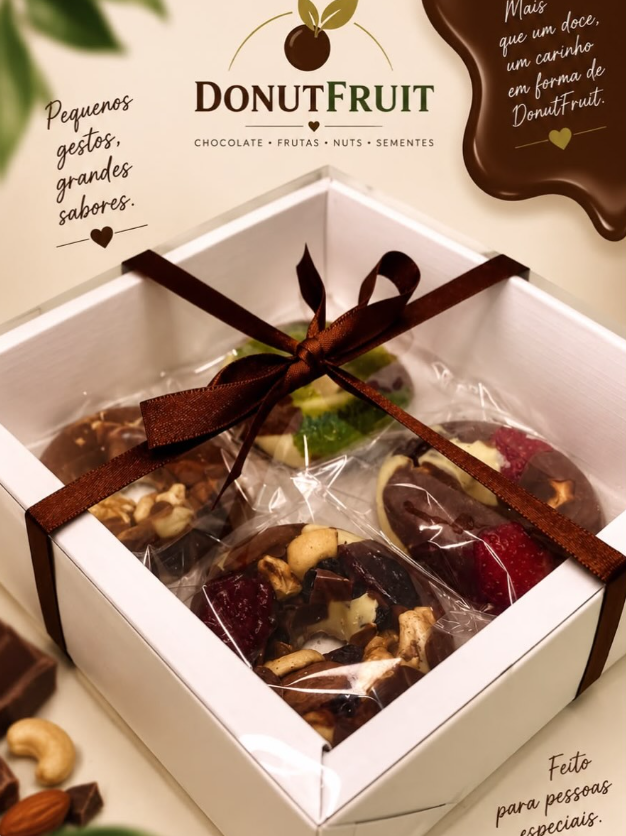 Exemplo de Fruit Donuts em caixa para presente